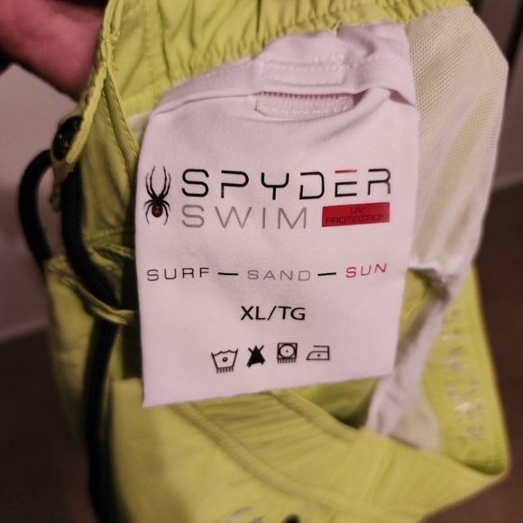 💕5 For $20 Spyder Lime Green Lined 4 Way Swim Trunks Board Shorts 8"- Sz XL - Picture 6 of 12